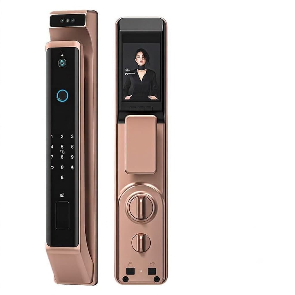 Smart Wooden Door Lock-Rose gold