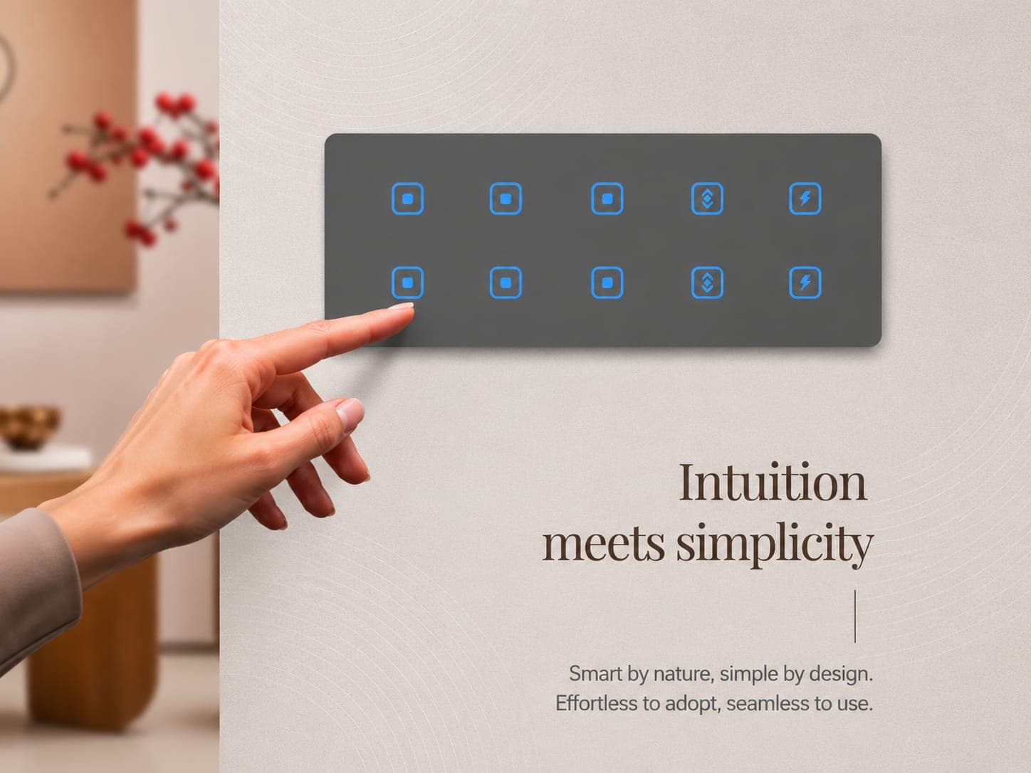 Touch 10 Switch-8M-Acrylic – Grey